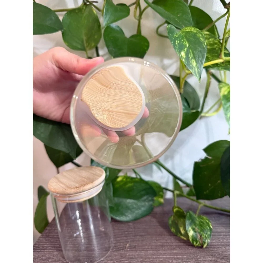 Two wooden sealed jars